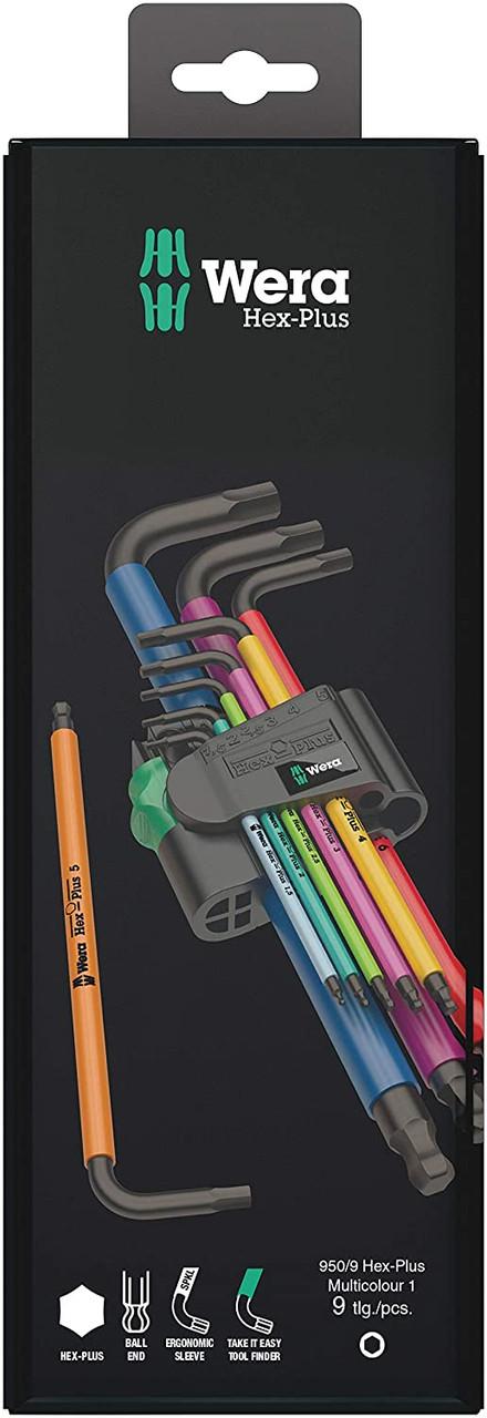 Juego de Llaves Hexagonales Métricas Wera 950/9 Hex-Plus Multicolour 1 BlackLaser | 9 Piezas