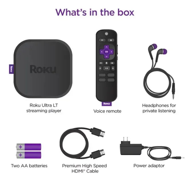 Roku Ultra Lt 4k Tv Box 4801rw Hdr 2gb Ram Voice Bluetooth Wifi Reproductor Streaming 4k Dolby Atmos Y Vision Hdr10+