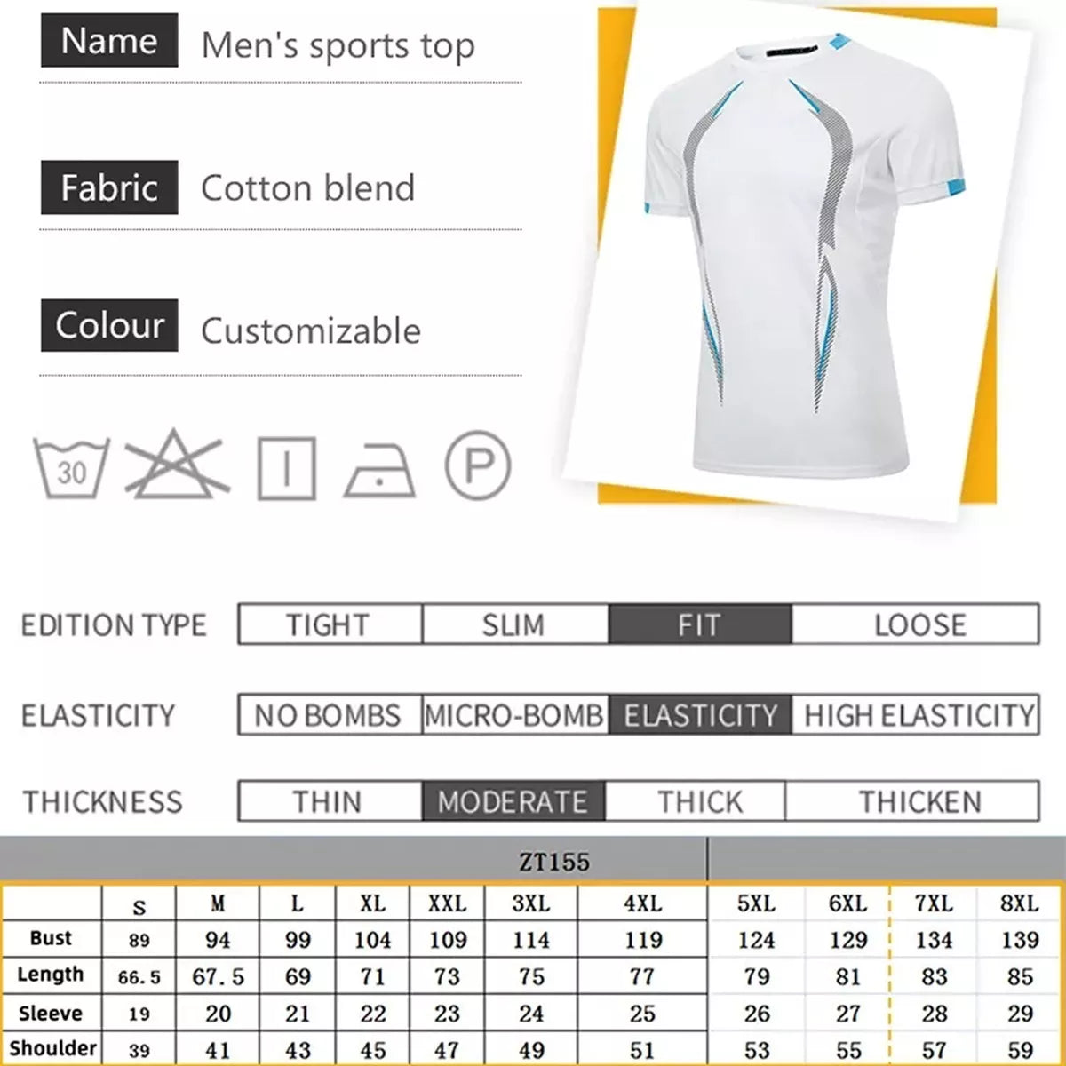 Camiseta Ajustada Ropa Deportiva Para Hombres Secado Rápido