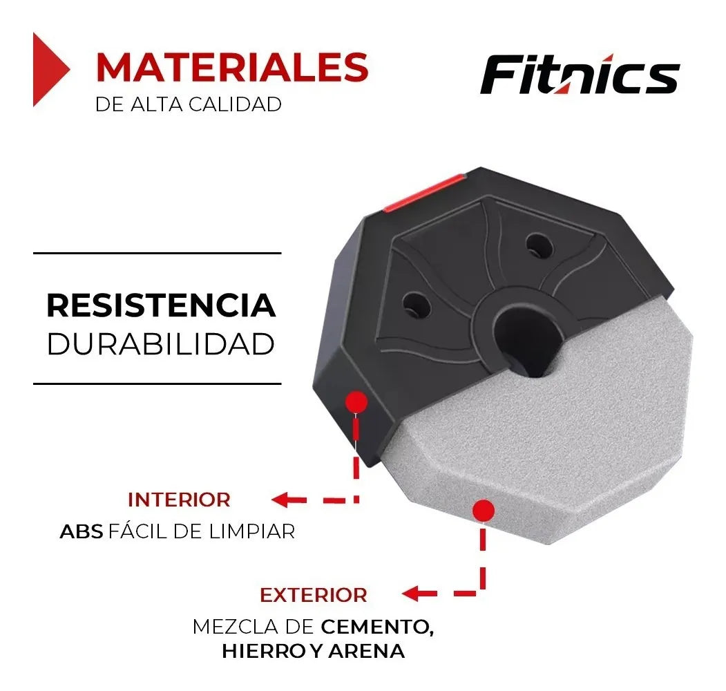 Mancuerna Ajustable Pesa De 10 Kg Unitaria Fitnics