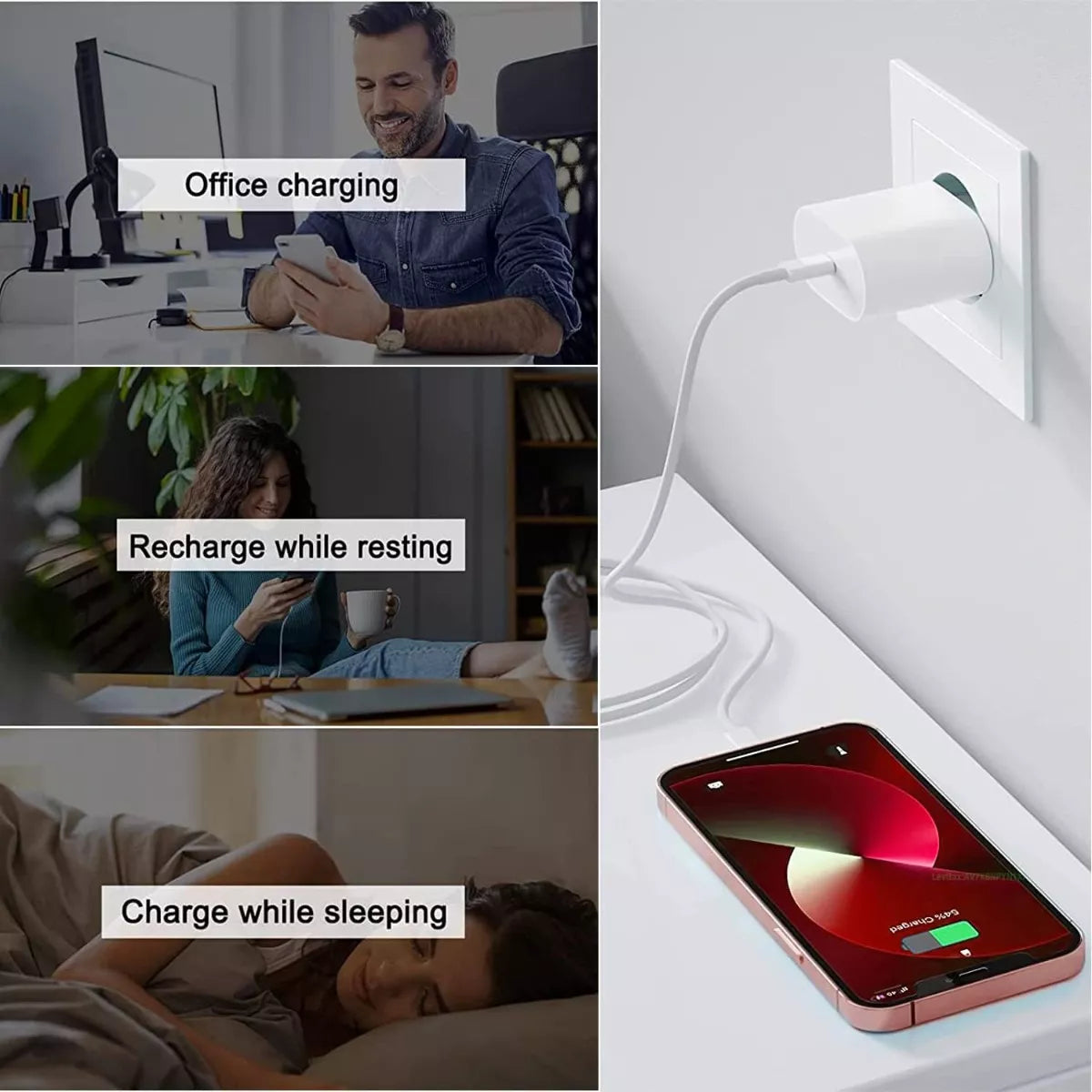 Cargador 20w Compatible iPhone 8 X Xr 11 12 13 14 Pro Max