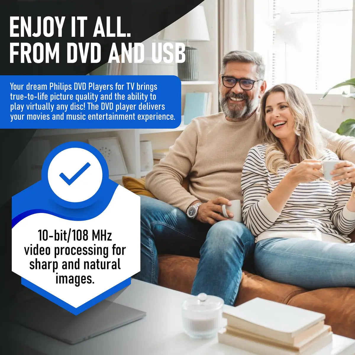 Reproductor DVD Philips 1080p HDMI Multi-Región con USB y Control Remoto 120V