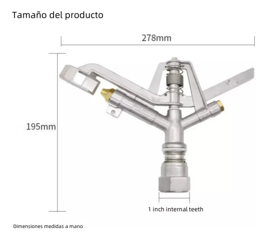 Aspersor Riego Agrícola 1pulgadas Rotación Automática 360°