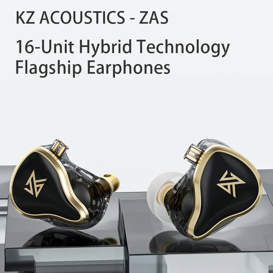 Auriculares In-Ear KZ Acoustics ZAS Híbridos de 16 Drivers con Cable Desmontable