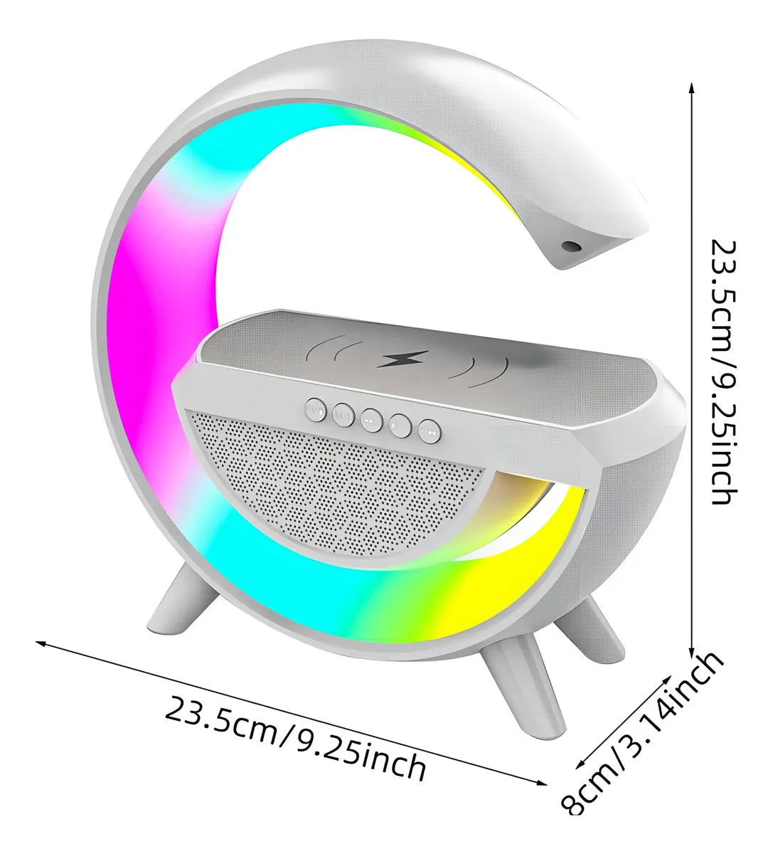 Parlante Portatil Bluetooth Luz Led Atmosfera Inteligente G Color Blanco