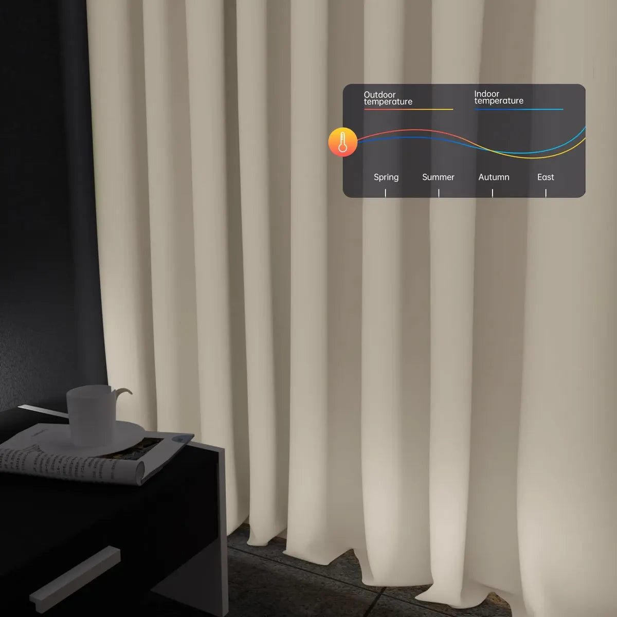 Cortina Separadora de Ambientes Hoeflife | Panel de Privacidad con Soporte | 254 × 244 cm