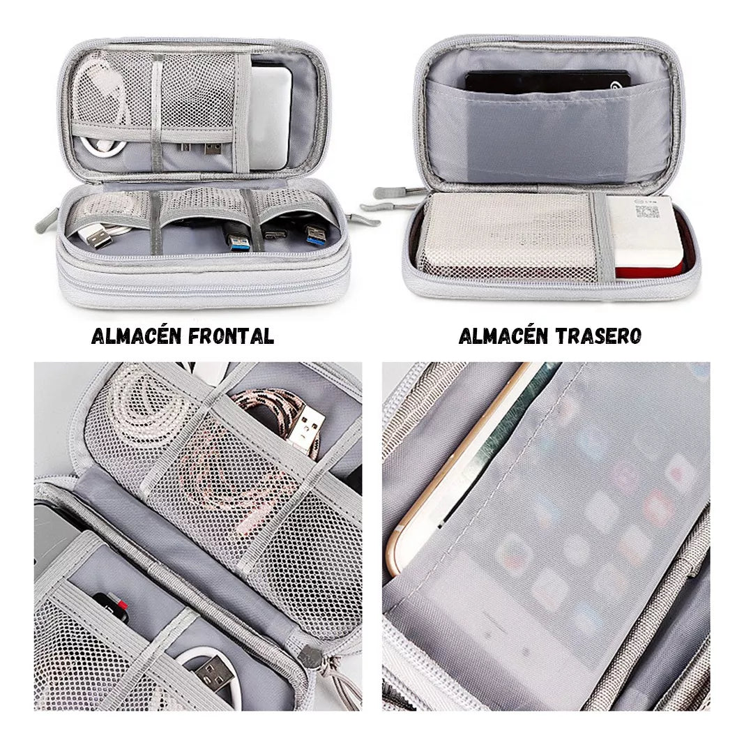 Estuche Organizador De Cables Cargador Audífonos Bolso Viaje
