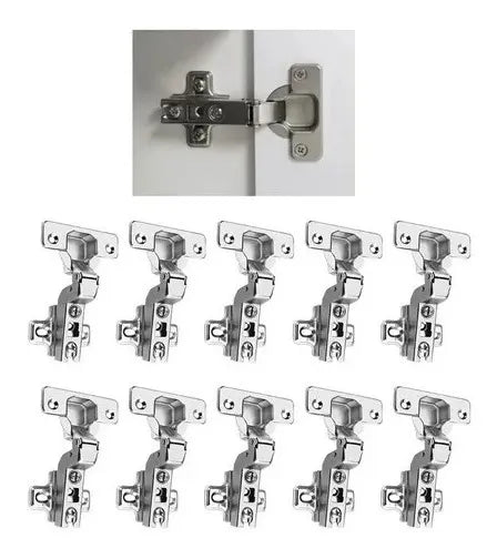 Set 10 bisagras rectas 35mm con tornillos decausse