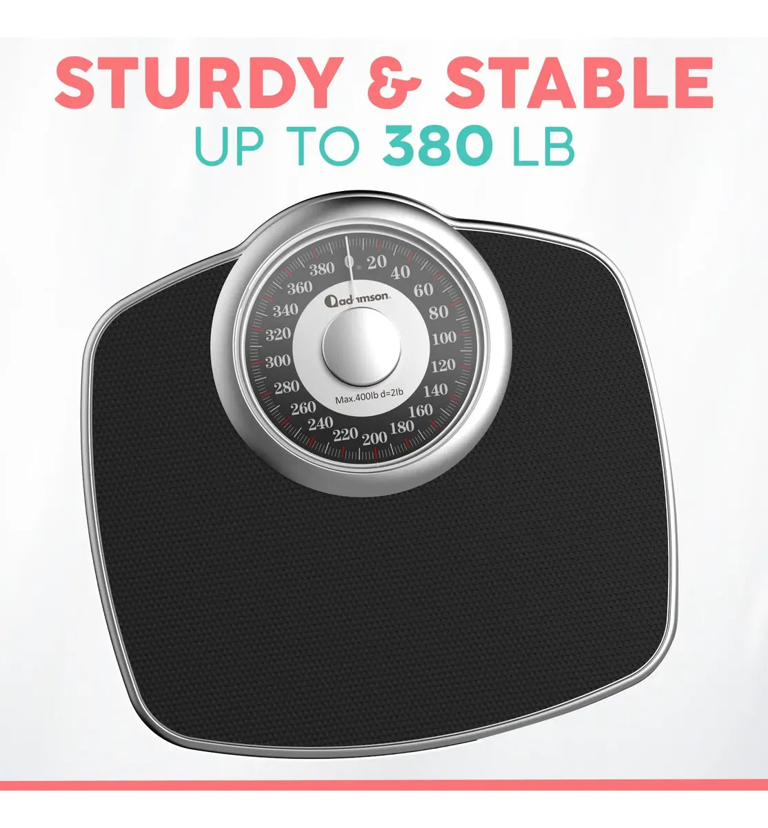 Báscula Mecánica Adamson A25 | Hasta 180 kg (400 lb) | Analógica | Superficie Antideslizante