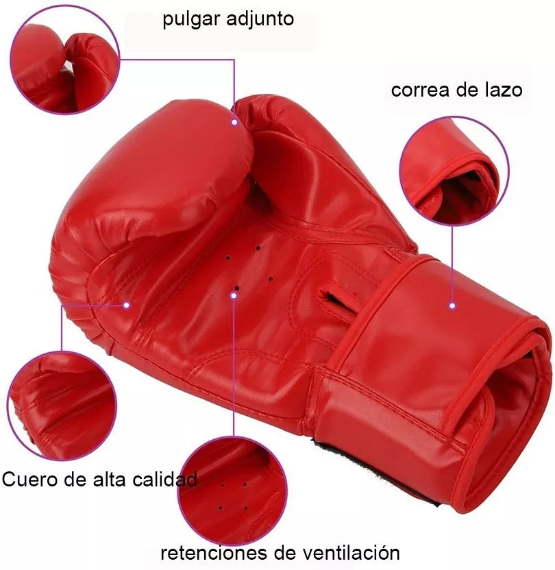 Guantes De Box - Kick Boxing Asiana Color Rojo