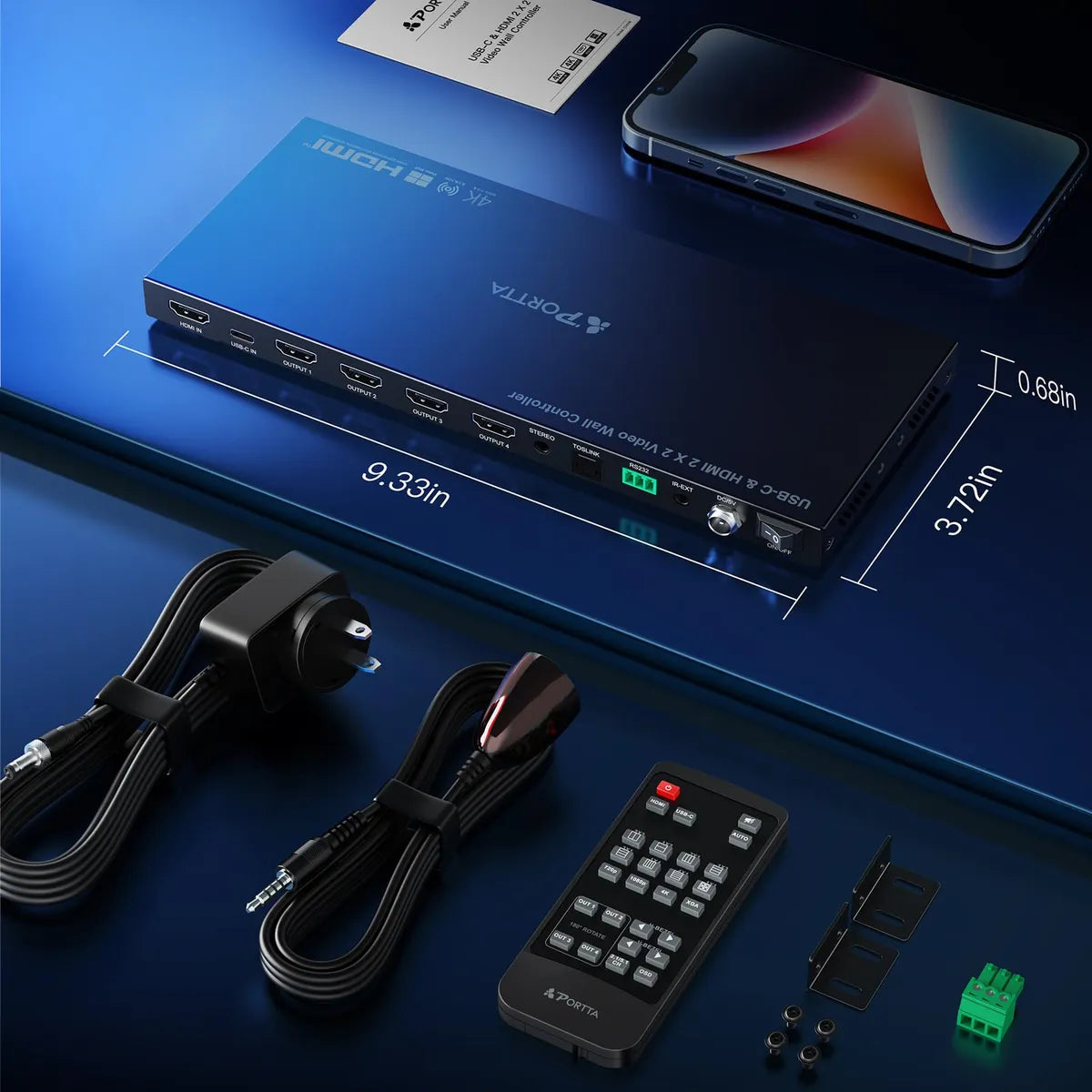 PORTTA Controlador de pared de video HDMI o USB