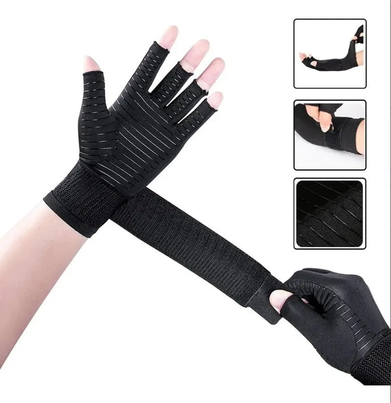 Guantes Cobre Artritis Compresión Túnel Carpiano Vendaje