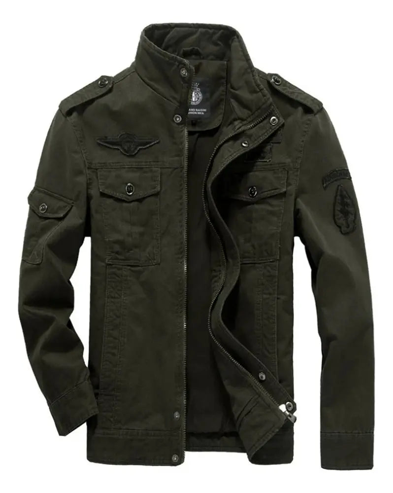 Chaqueta Militar Hombre Estilo Aviador de Algodón | Casual Outdoor |