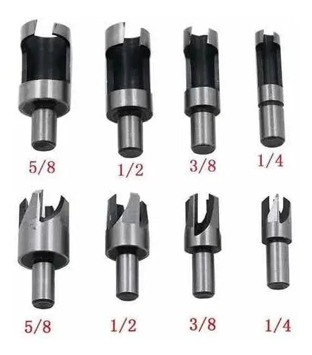 Set 8 Brocas Cortadoras de Tapón o Tarugo para Madera