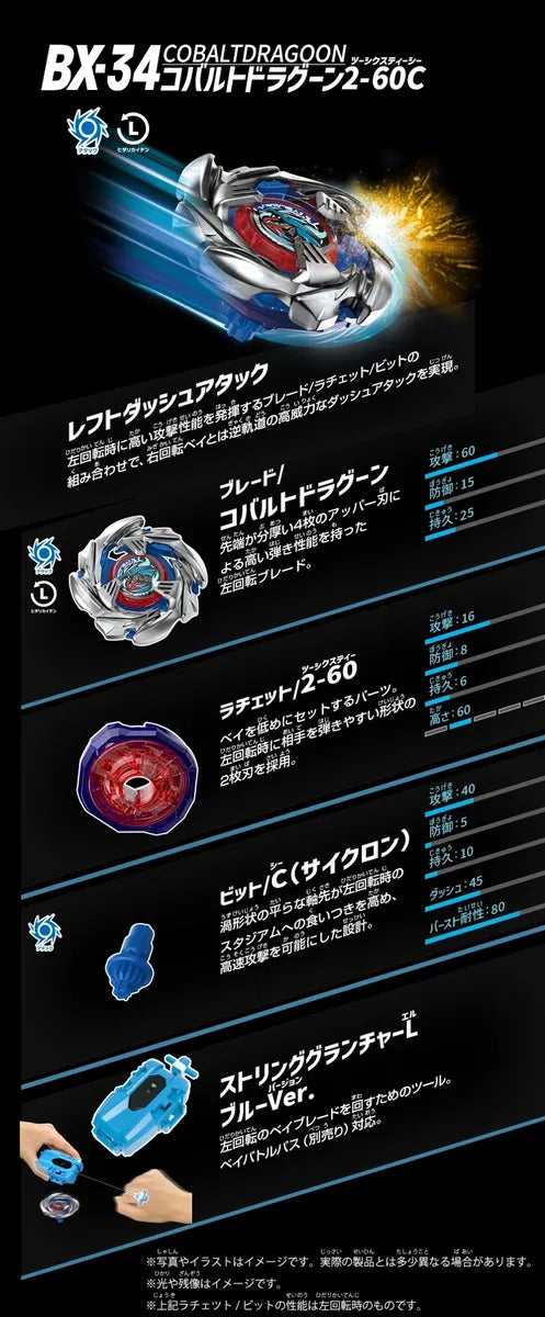 Beyblade Takara Tomy Bx-34 Cobalt Dragoon