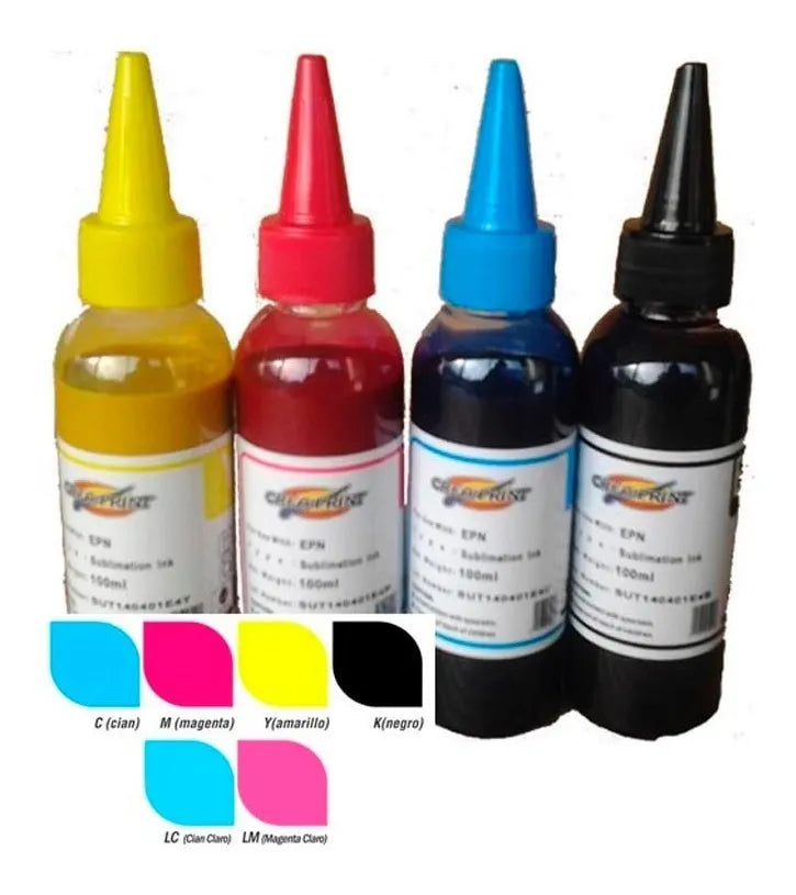 Tinta Para Sublimacion Pack 4 Col Calidad Premiun 100 Cc