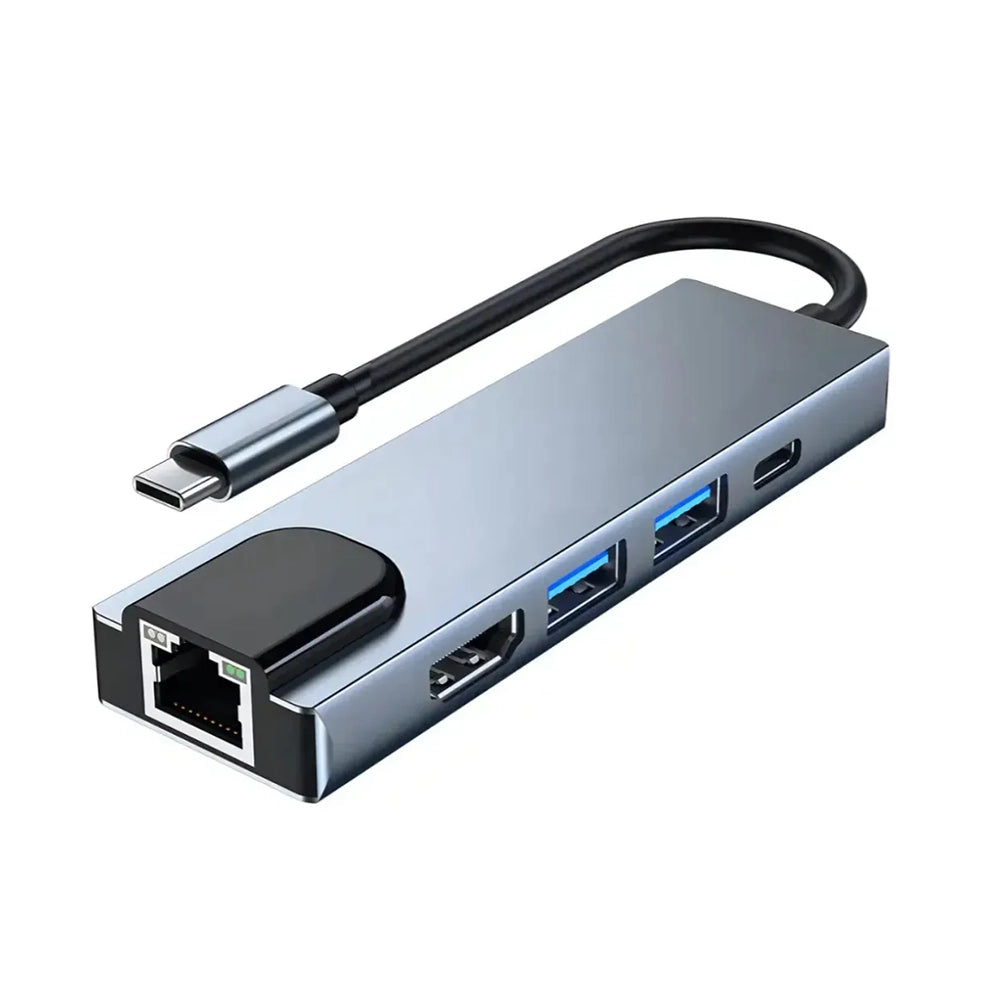 Hub USB-C 5 en 1 HDMI 4K RJ45 USB 3.0 PD