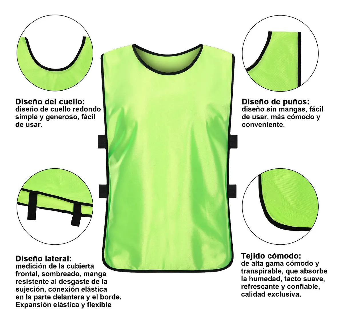 Pack X6 Petos Deportivos Multiusos Chalecos Para Niños