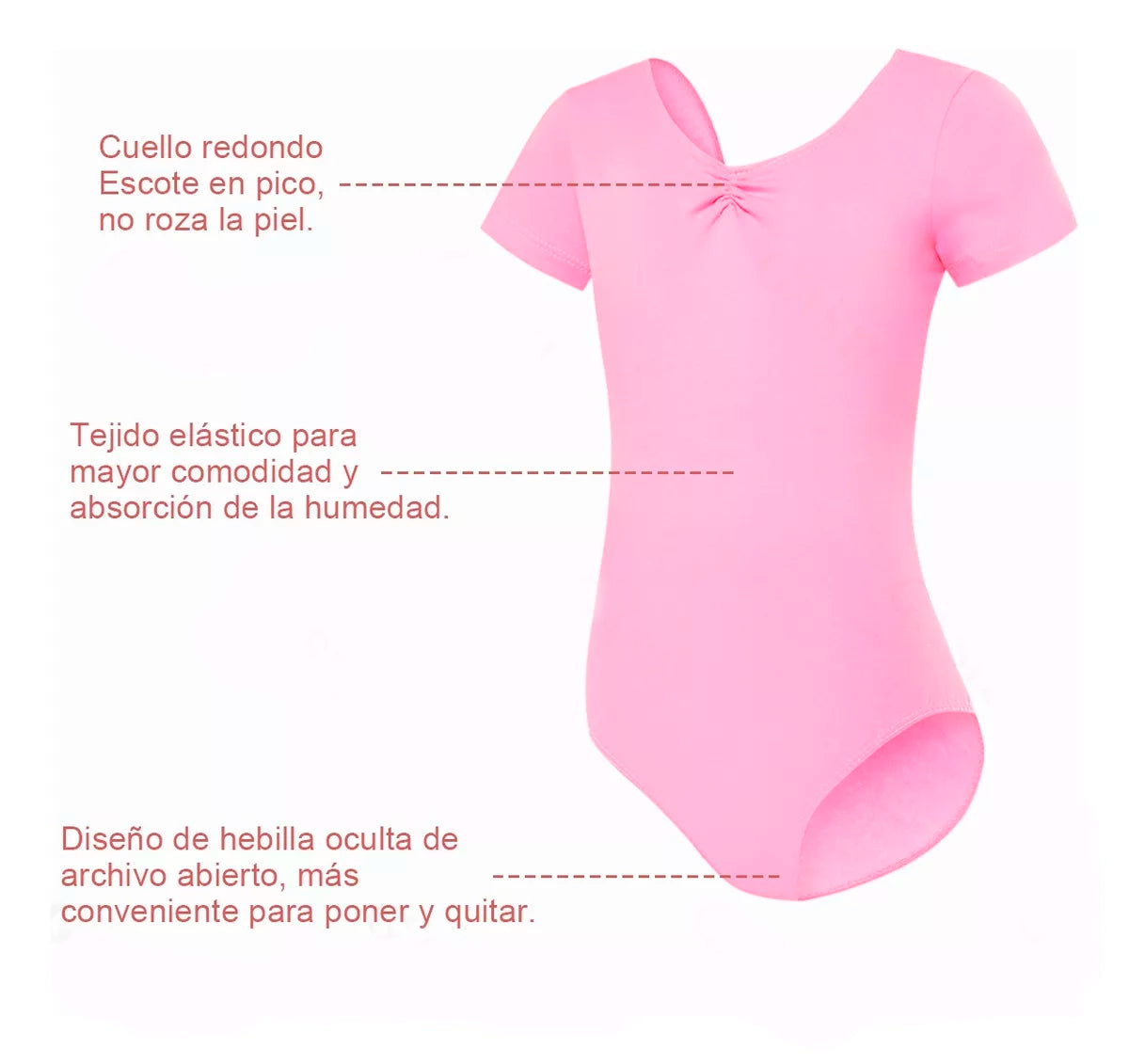 Mallas Ballet Color Adulta Niña Manga Corta Danza