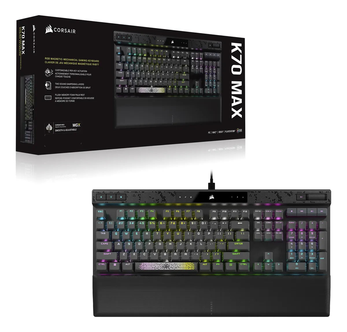 Teclado Gaming Corsair K70 Max Rgb Magnético-mecánico