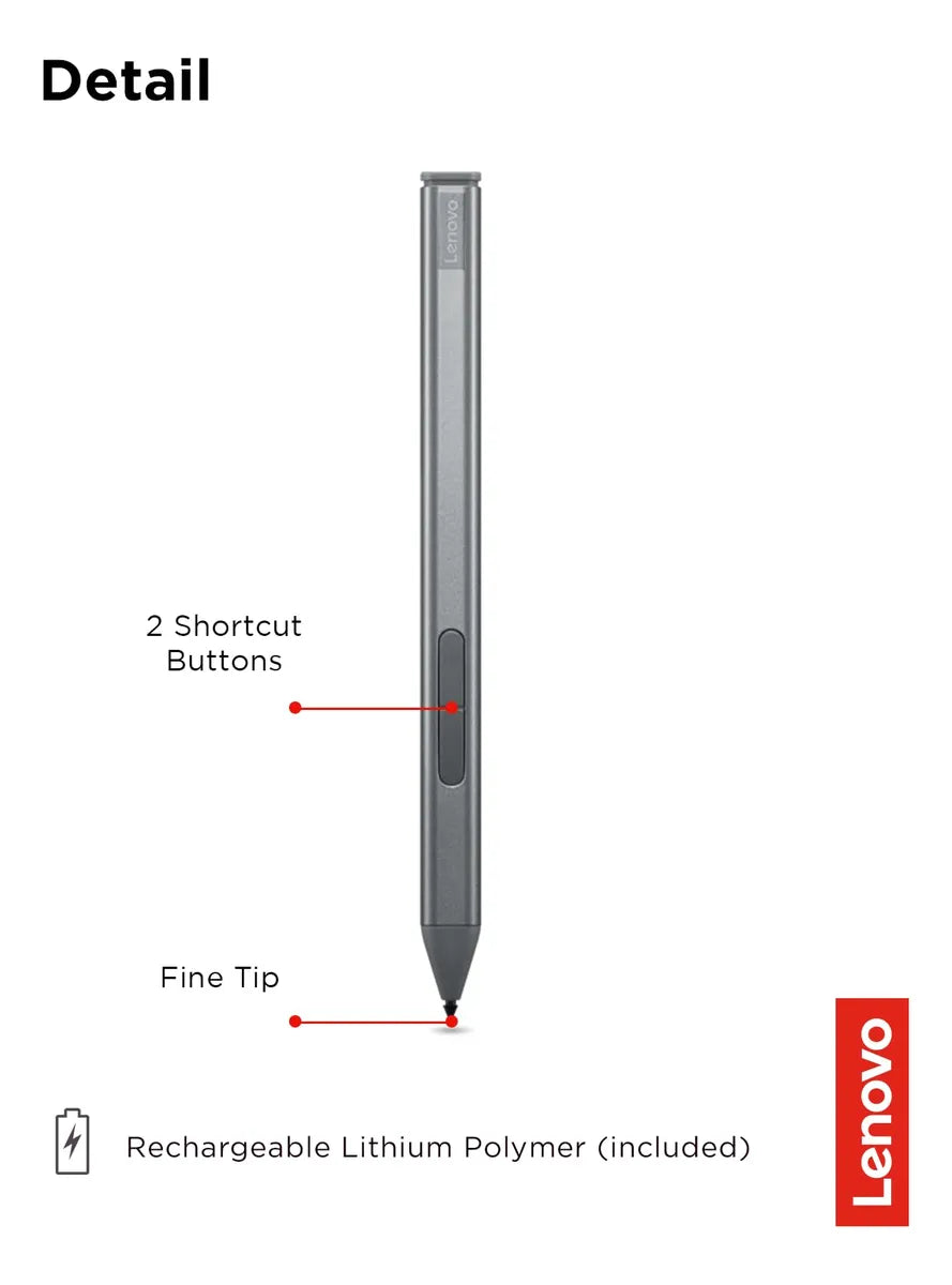 Lápiz Capacitivo Lenovo Slim Pen Magnetic Precision Para Ipad