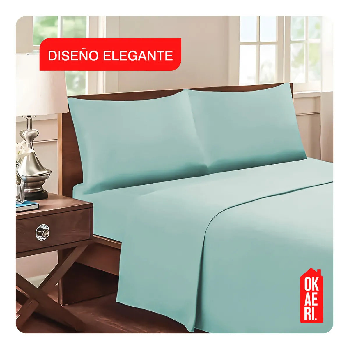 Juego De Sábana 200 Hilos Okaeri 2 Plazas - 4 Piezas