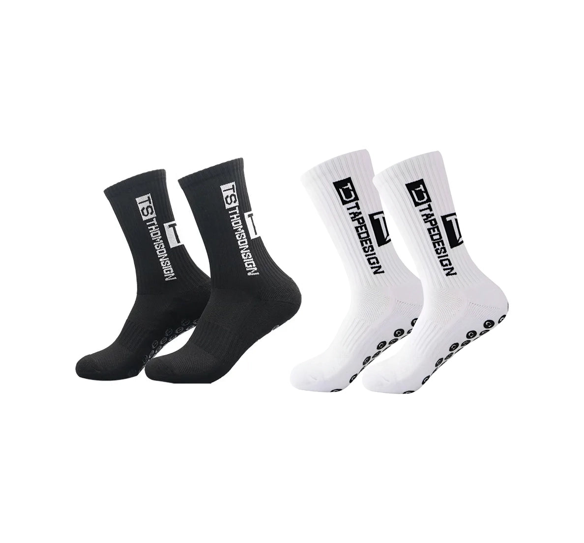 2 Pares De Calcetines Con Diseño De Cinta Antideslizante