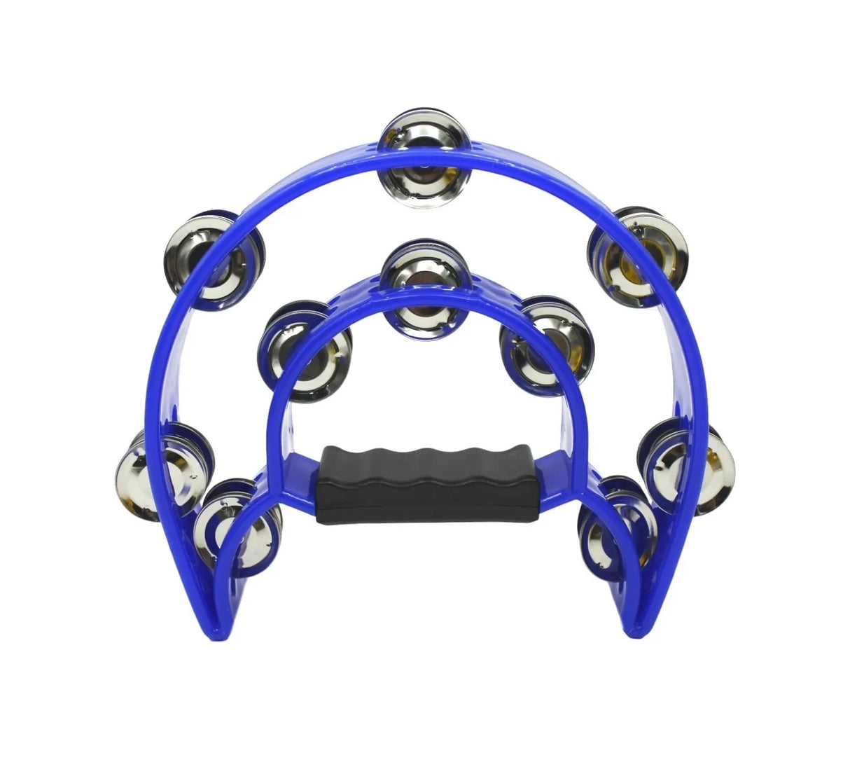 Pandereta Media Luna Doble Fila Sonaja Azul 20x20cm Azul