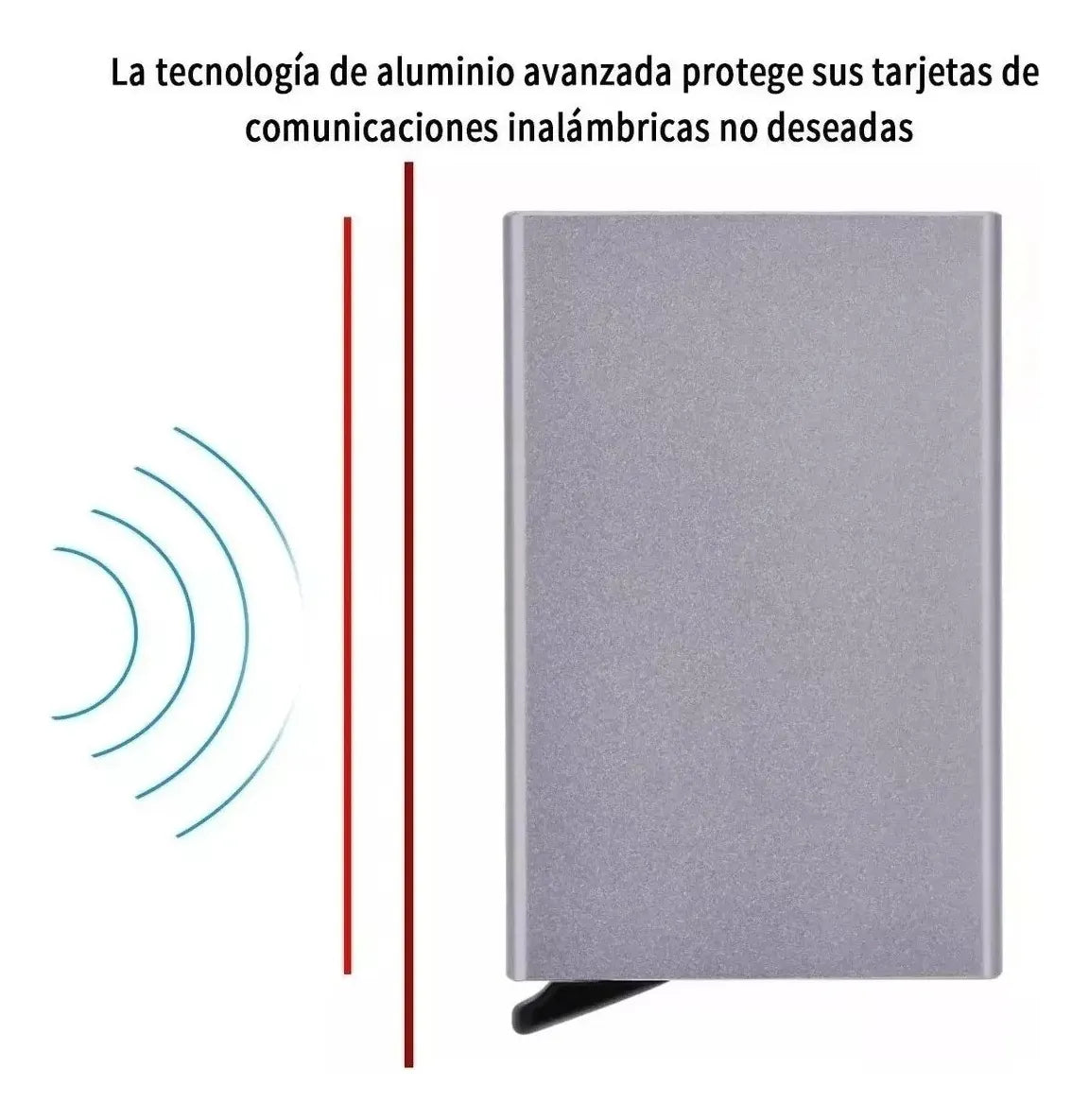 Tarjetero Metalico Aluminio Anti Clonacion Caballero Negro