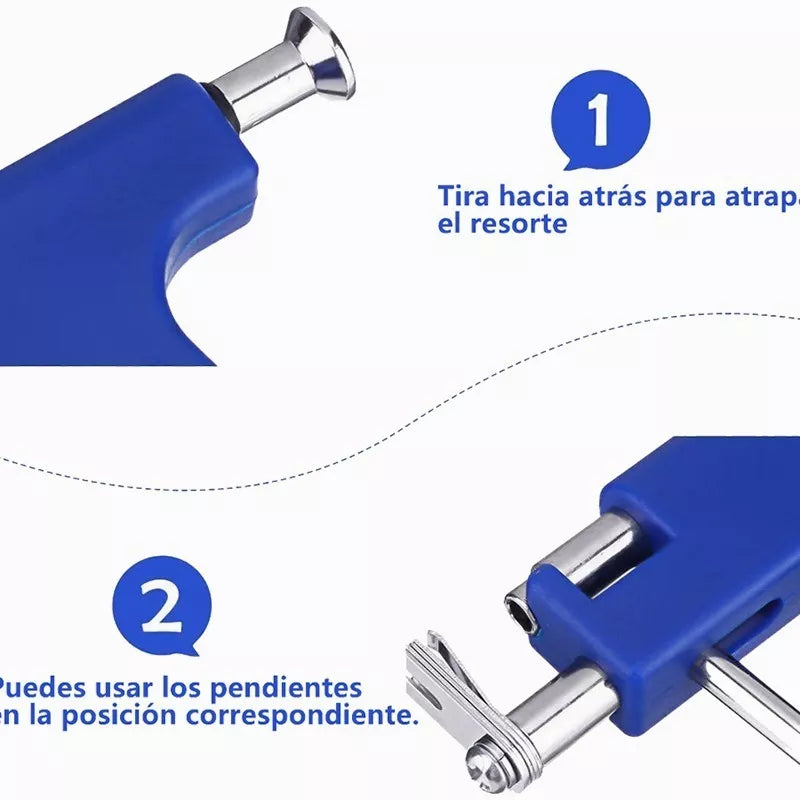 Kit Pistola Inoxidable Perforadora Cuerpo Aros Piercing