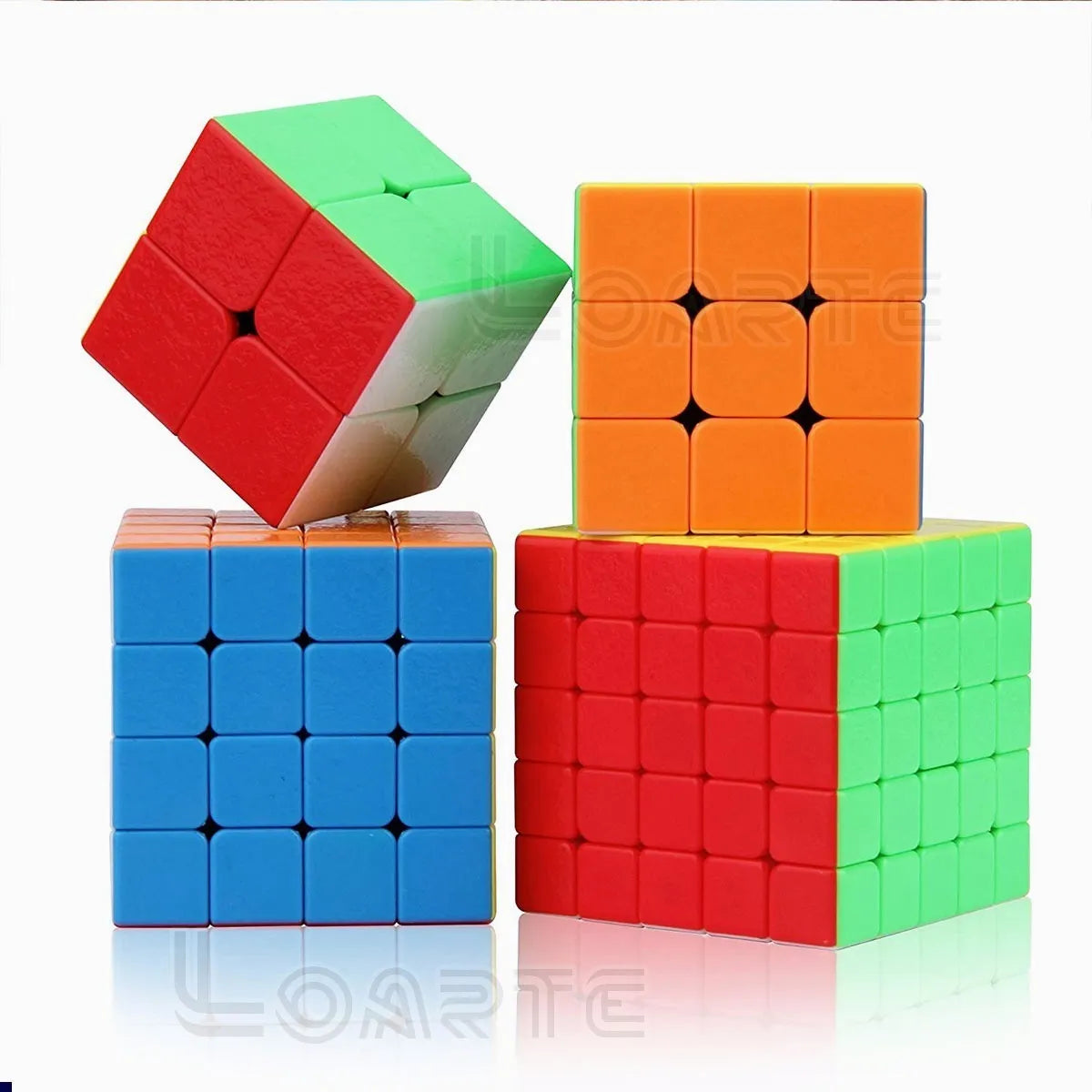 Pack 4 Cubos Tipo De Qiyi 2x2, 3x3, 4x4, 5x5