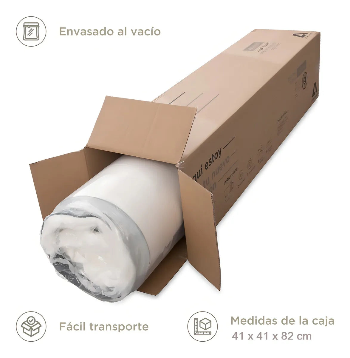Atma colchón One 2 plazas 20 cm en caja 3 Capas de espuma color blanco