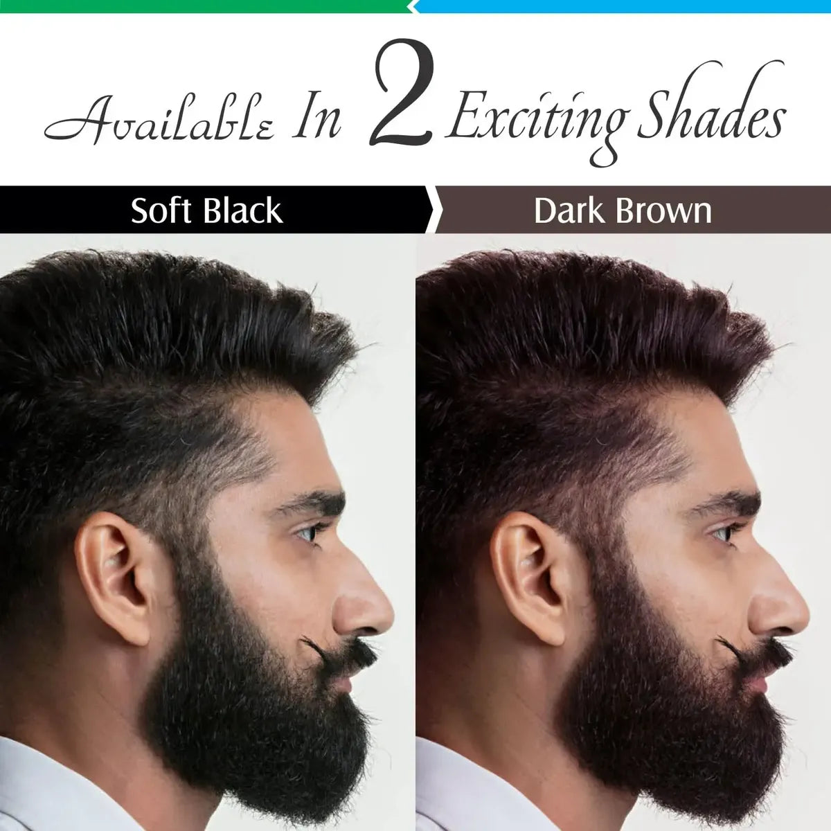 Tinte de Pelo y Barba Vegetal Marrón Oscuro 25g | Cobertura Natural de Canas para Hombre