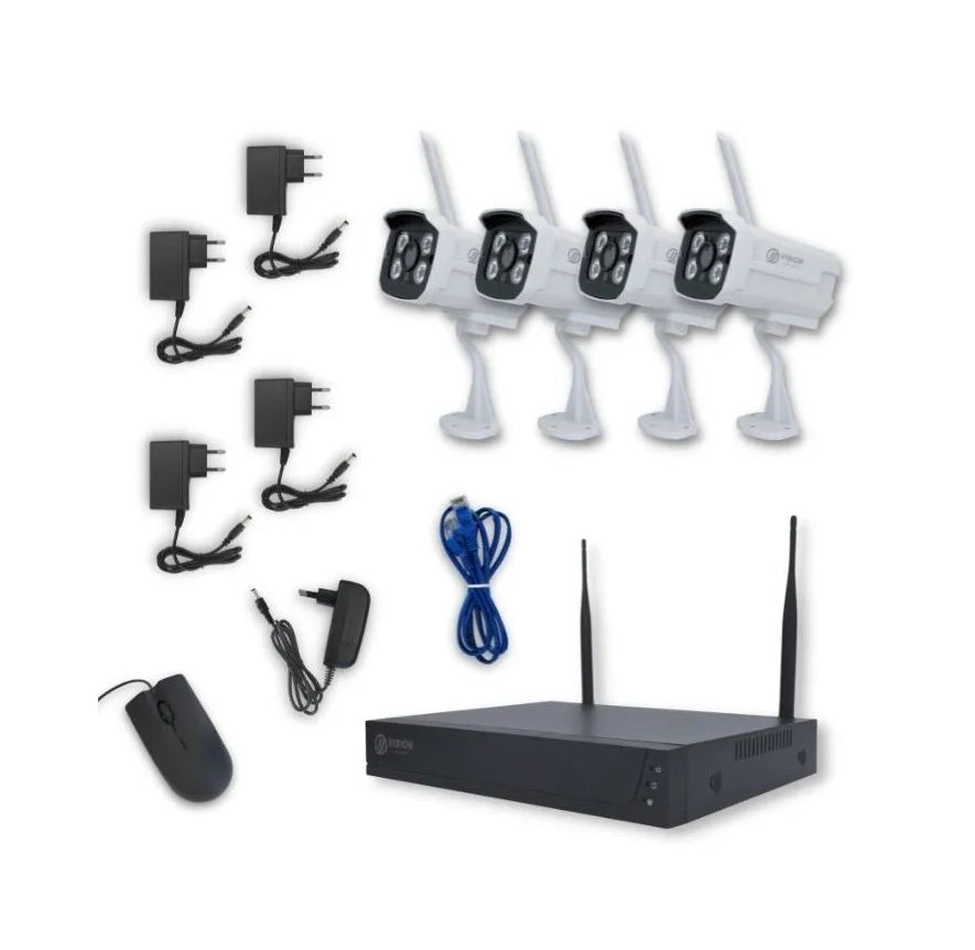Kit De Seguridad Wifi Nvr 8ch+4 Camaras Bullet 3mp Jdvision