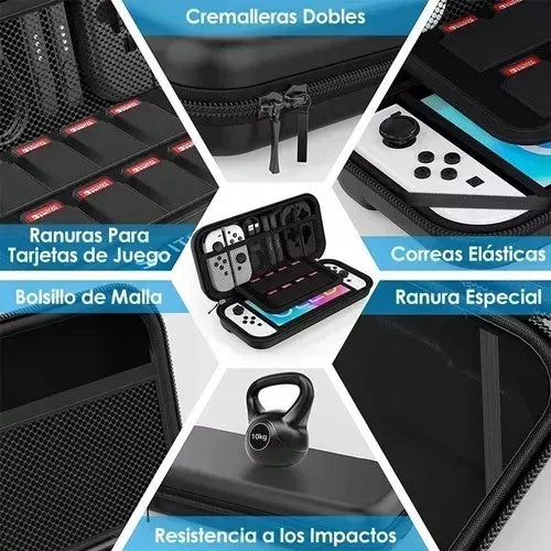 Estuche Protector Para Nintendo Switch Oled Pack 17 En 1