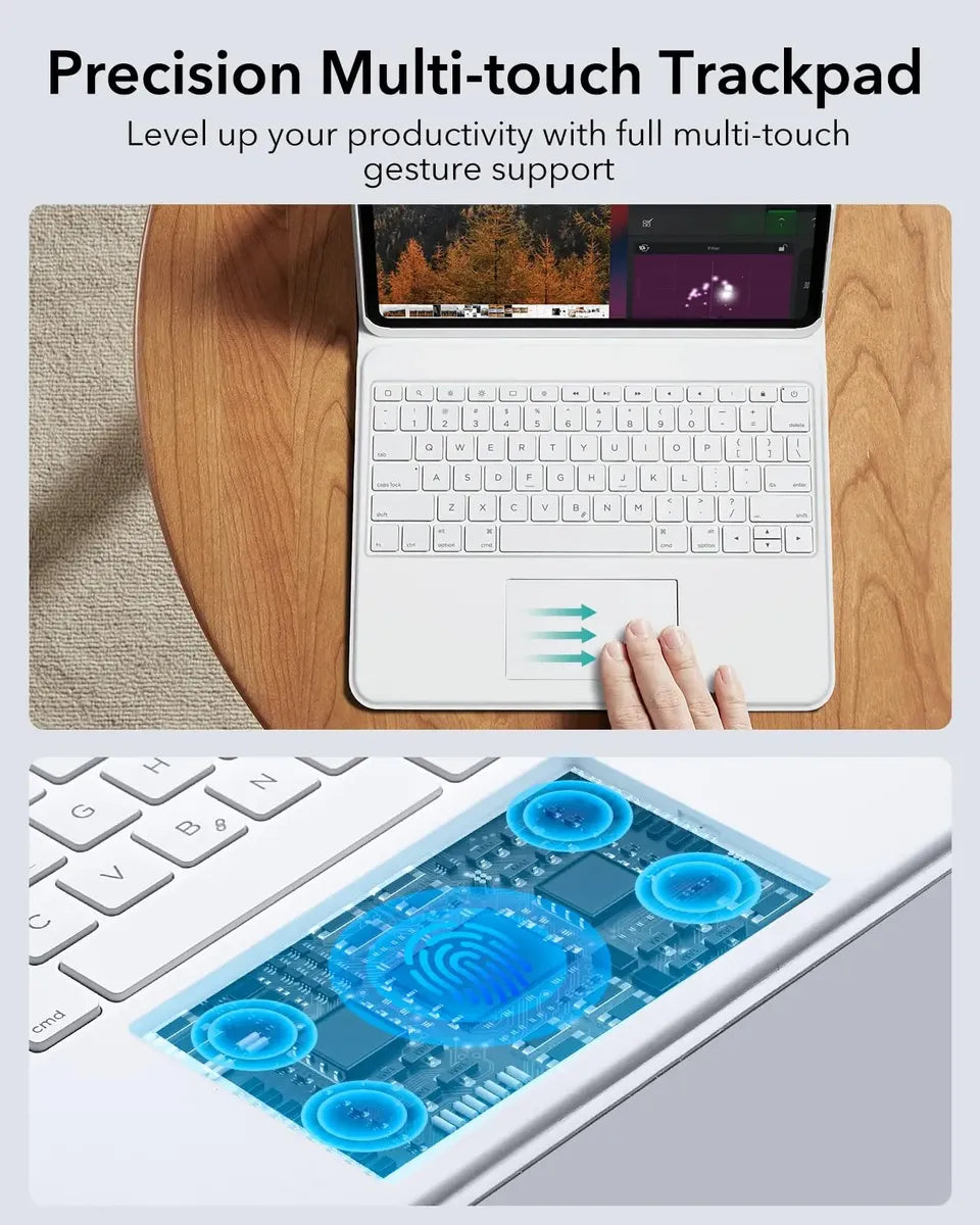 Funda con Teclado y Trackpad, Teclado Magnético Desmontable para iPad Pro de 13 Pulgadas (M5/M4, 2025/2024)