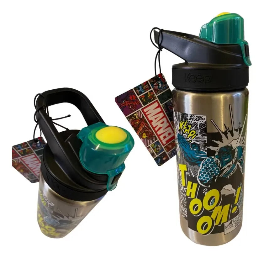 Hulk Marvel - Botella Metálica Con Mango - 600 Ml