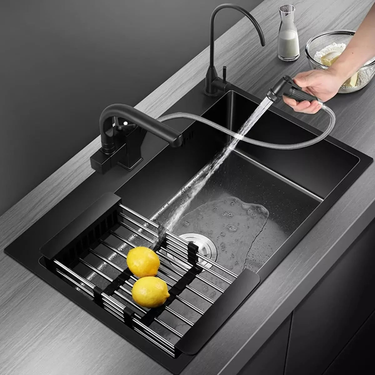 Fregadero De Cocina 75x45cm Acero Inoxidable Lavavajillas