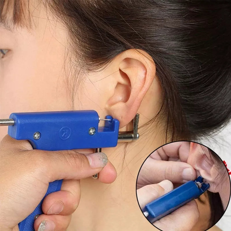 Kit Pistola Inoxidable Perforadora Cuerpo Aros Piercing