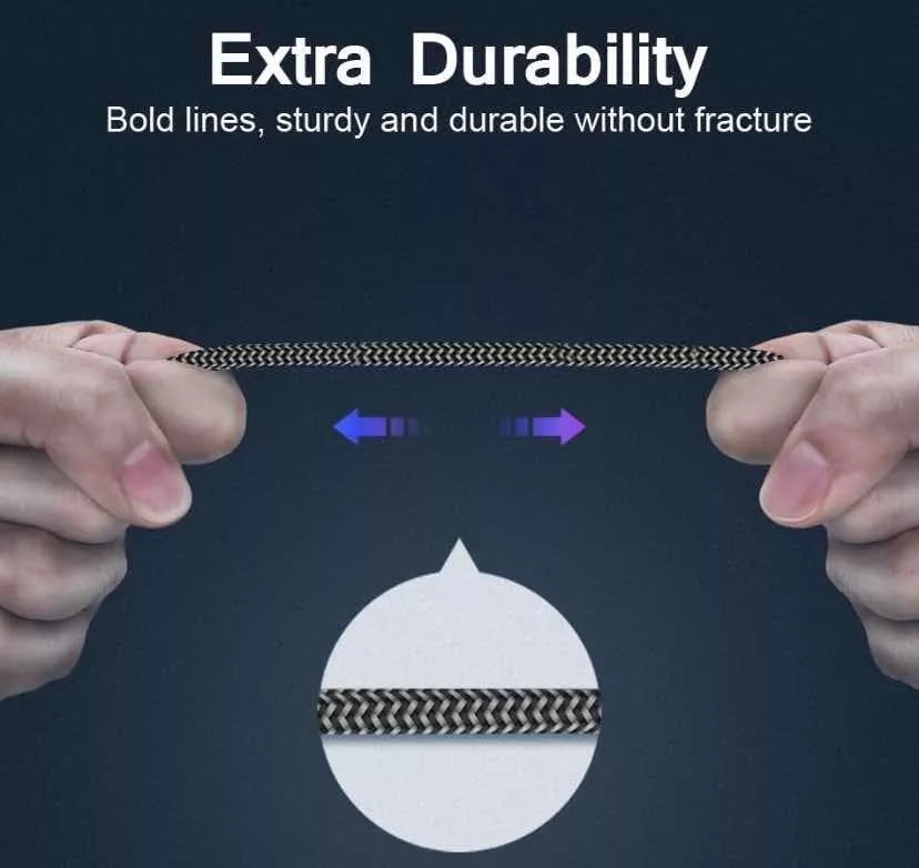 Cable Micro Usb 3 Metros Reforzando Marca Muju