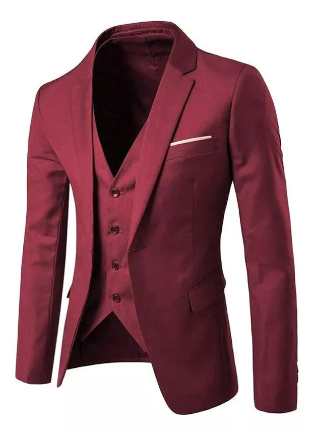 Traje Slim de tres piezas para hombre ideal Fiestas