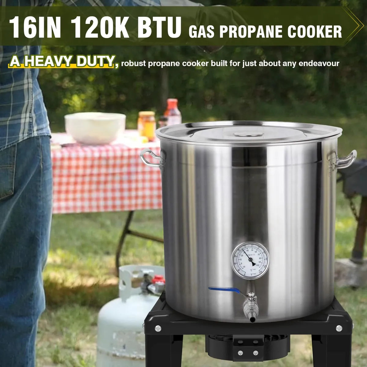 Quemador de propano Bestfire de alta presión de 120.000 Btu con manguera
