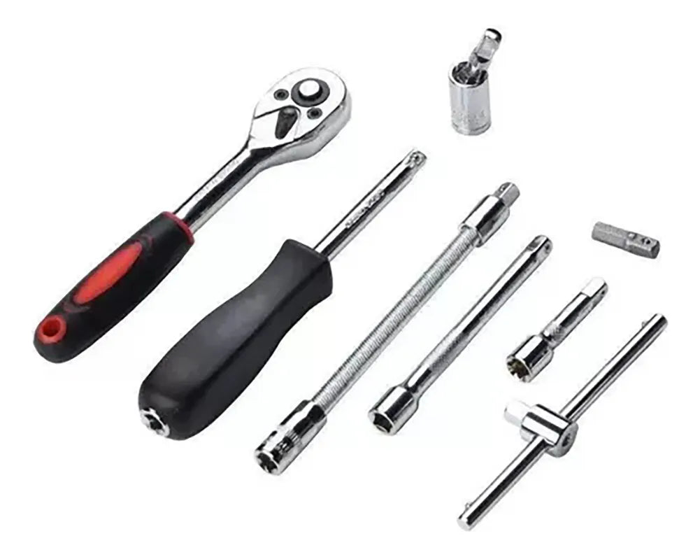 Set Caja Juego Herramienta Dados 46 Piezas Acero Carbono 1/4