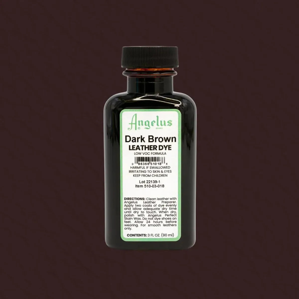 Angelus Dark Brown Leather Dye 90 ml – Tinte para Cuero con Aplicador