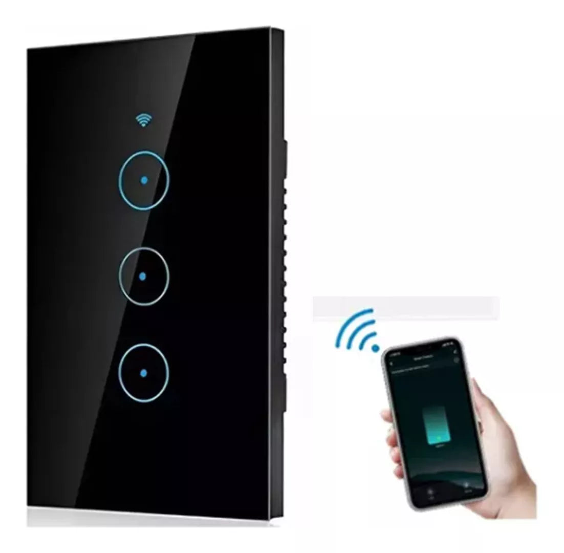 Interruptor Luz Pared Inteligente Wifi 3 Vías,color Opcional