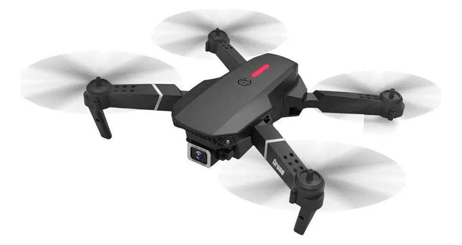 Drone Con Cámara Dual Hd E88 Wifi 3 Baterías Y Protectores Color Negro
