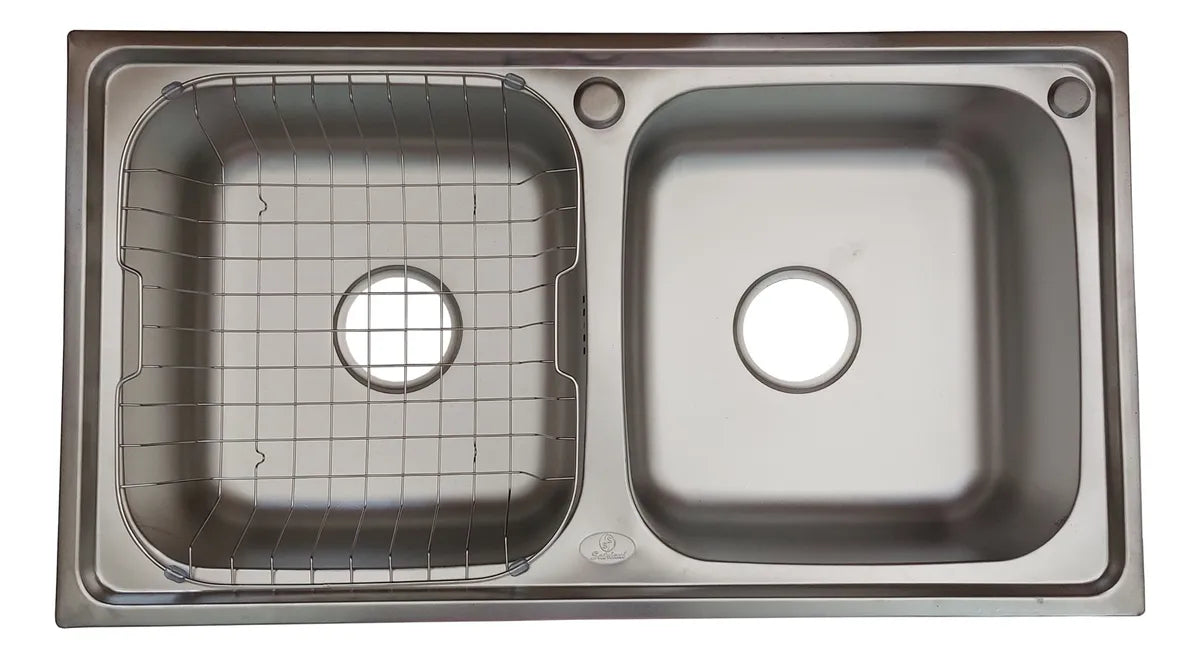 Promoción Lavaplatos Doble 78x43 + Rejilla + Monomando