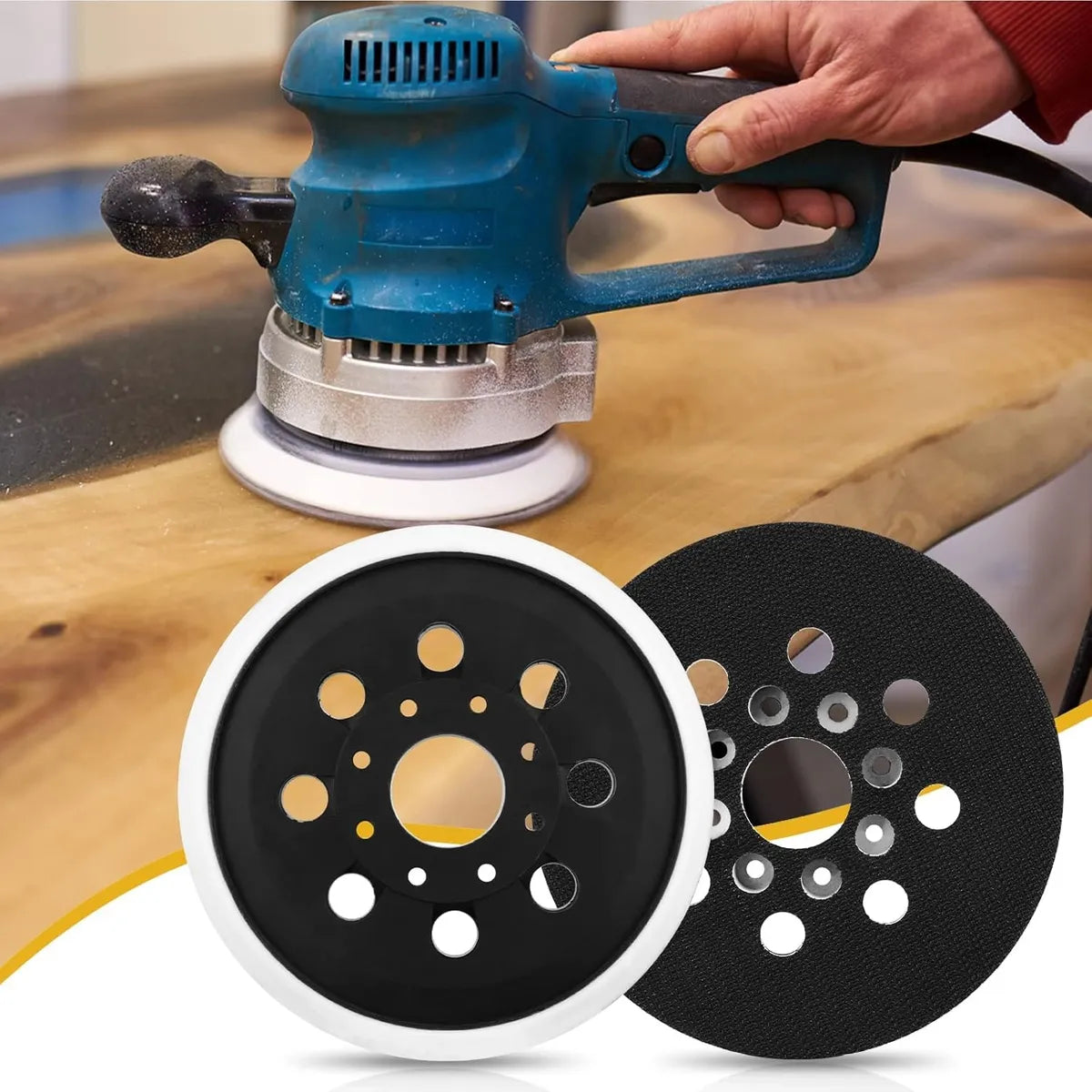 2 Plato Base Lijadora Velcro Compatible Para Bosch Gex125 Negro