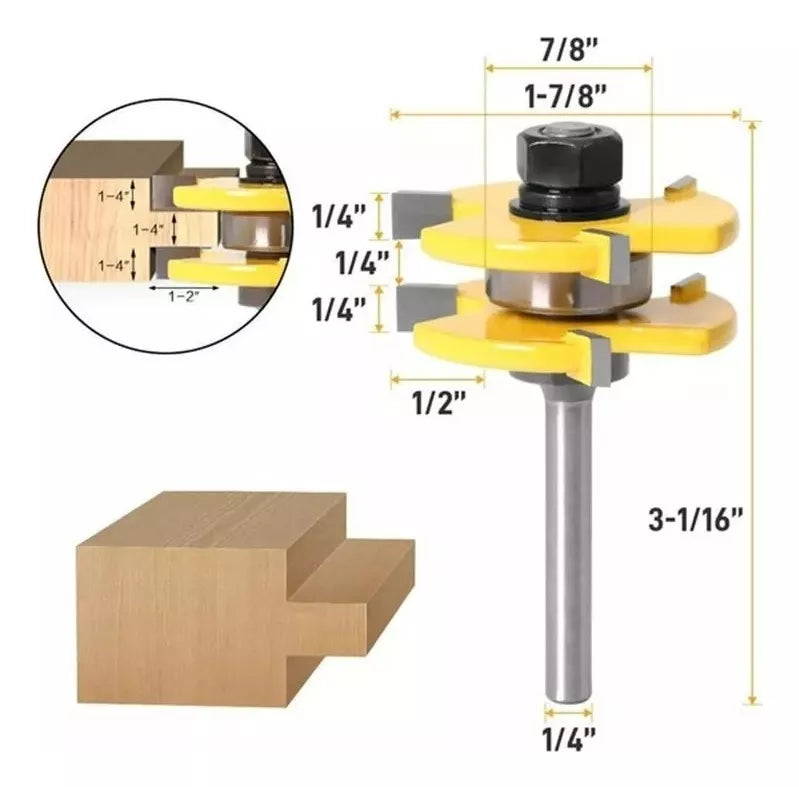 Fresas Madera Toma 1/4 Ensamble Kit 2pzs