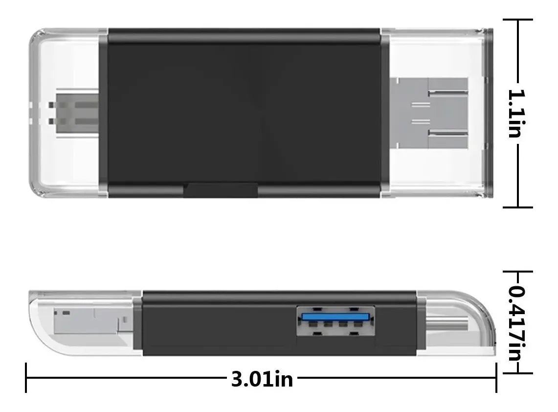 Adaptador 6 En 1 Lector Tarjetas Sd Y Micro Sd, 3.0 Usb